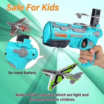 Airplane launcher toy with 4 foam planes