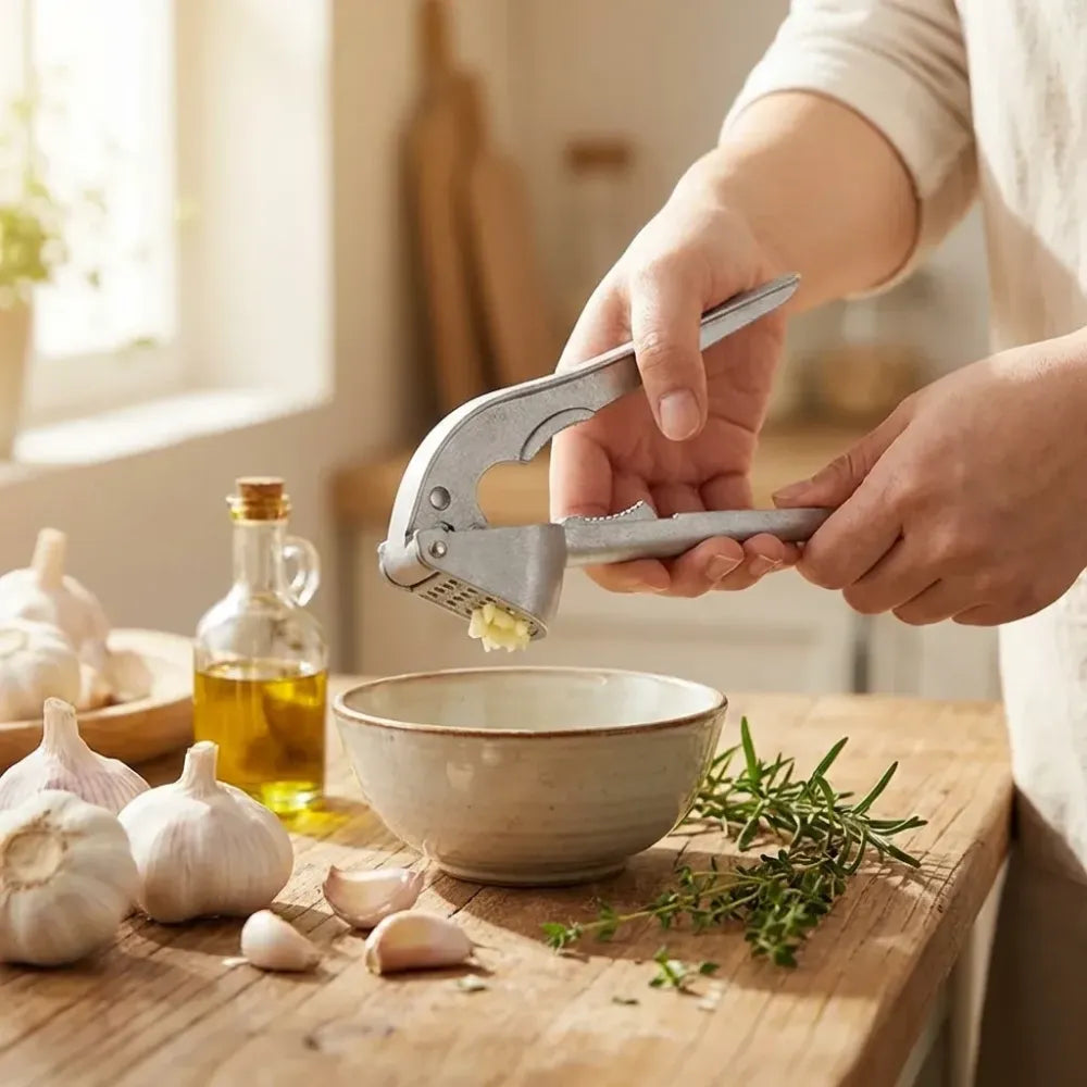 All-aluminum easy garlic press - home improvement