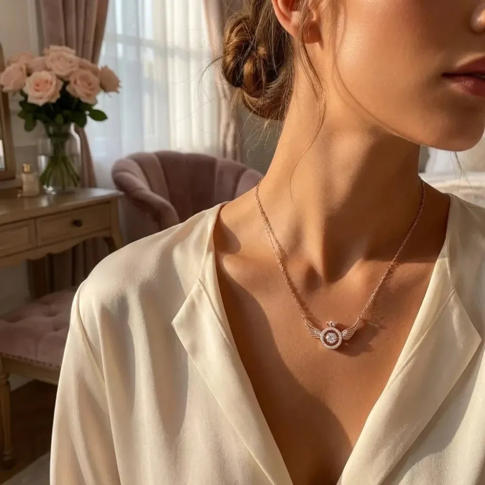 Angel wings pendant chain