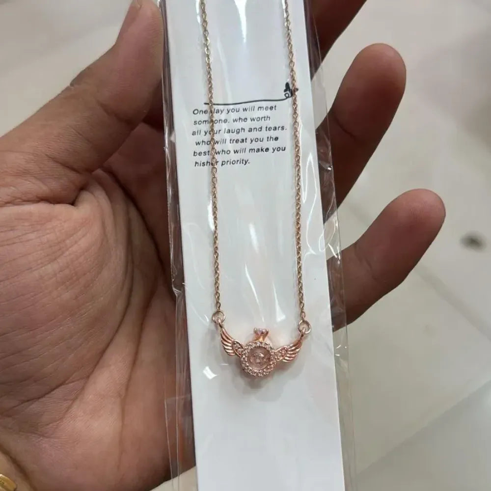 Angel wings pendant chain