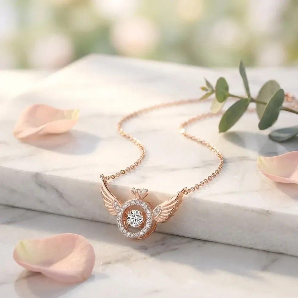 Angel wings pendant chain