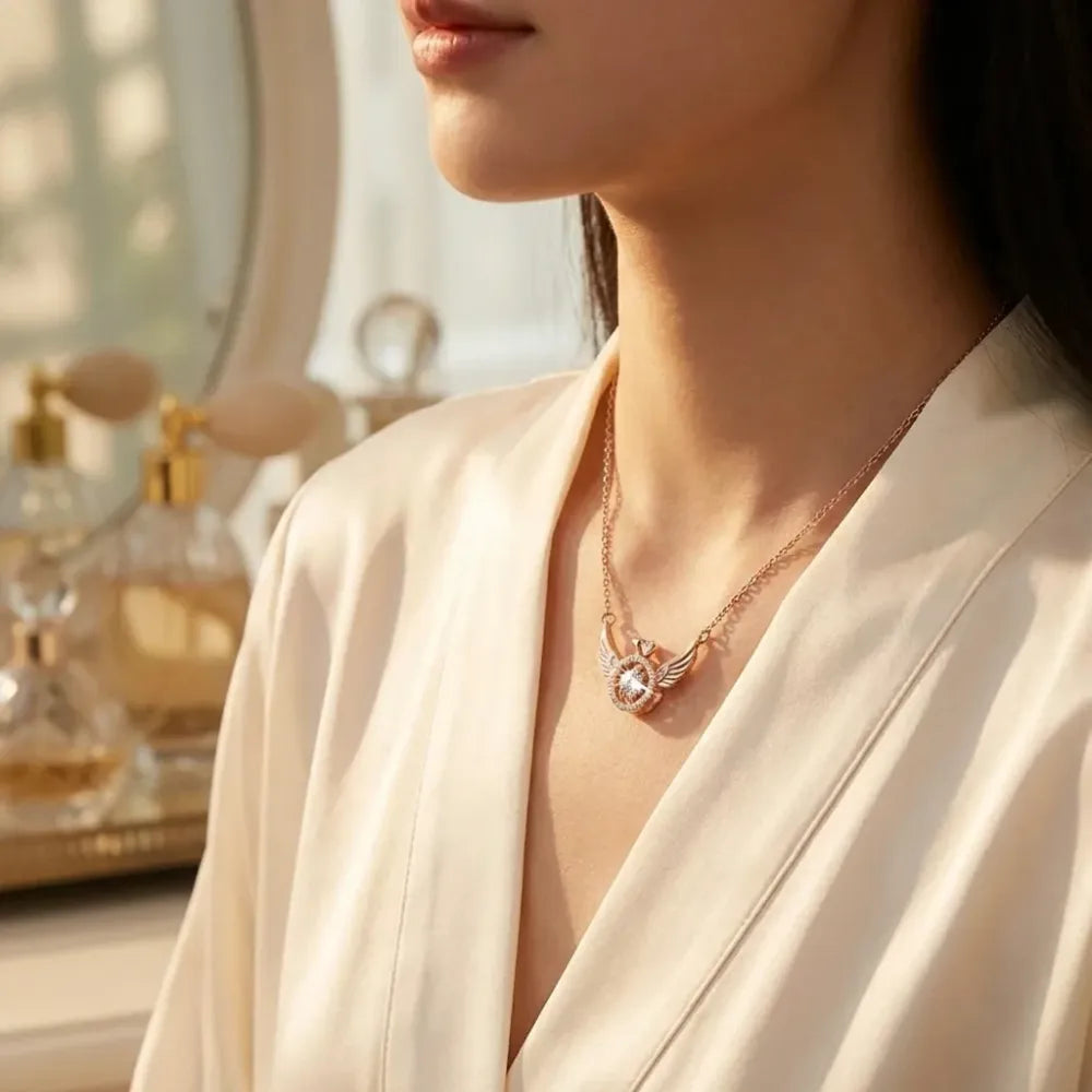 Angel wings pendant chain