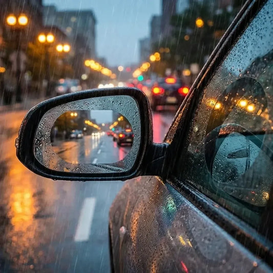 Anti-fog rearview mirror film - automotive