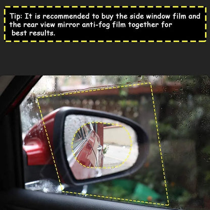 Anti-fog rearview mirror film - automotive