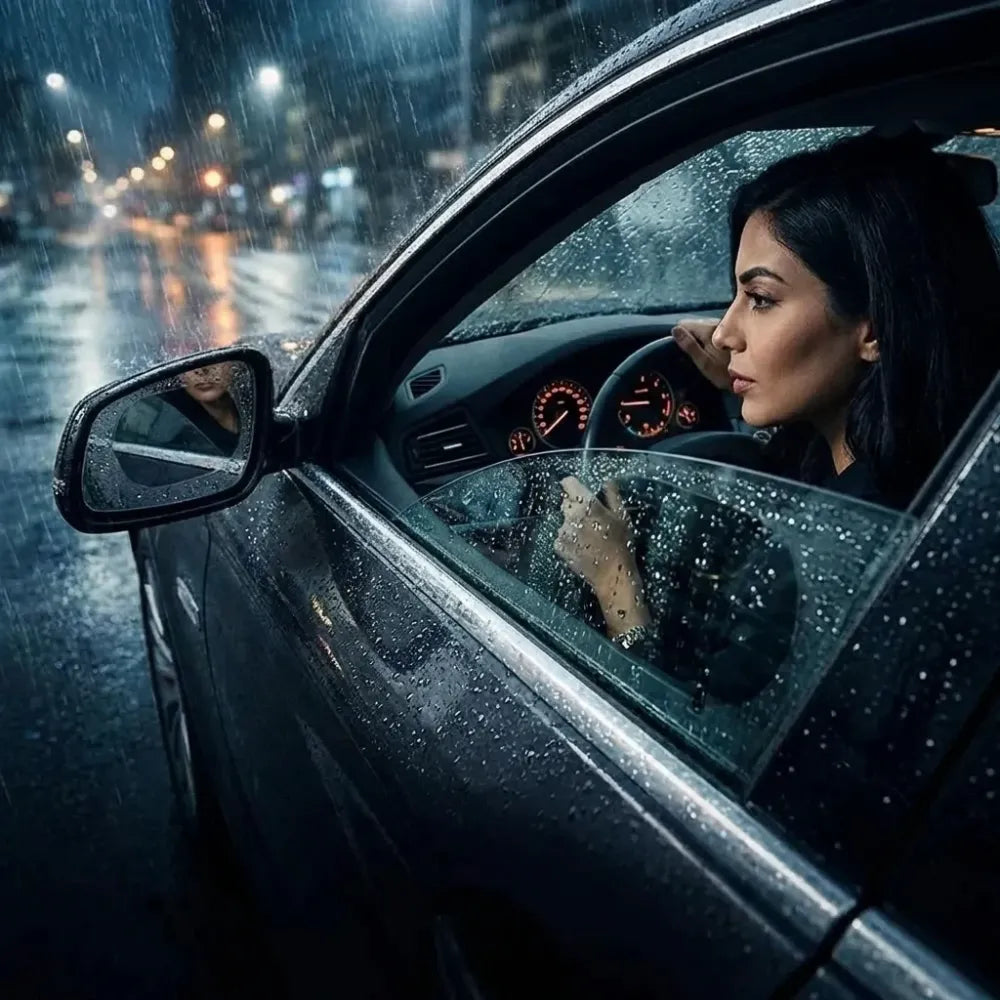 Anti-fog rearview mirror film - automotive