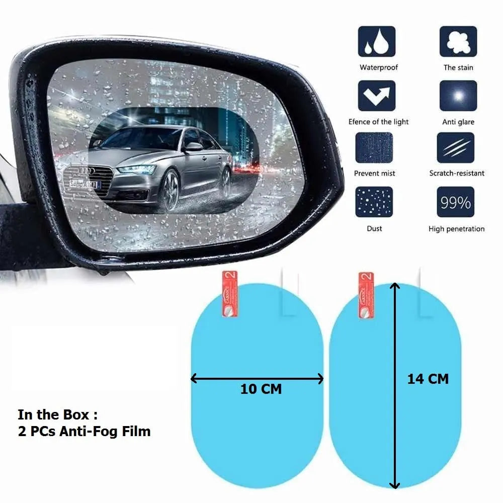 Anti-fog rearview mirror film - automotive