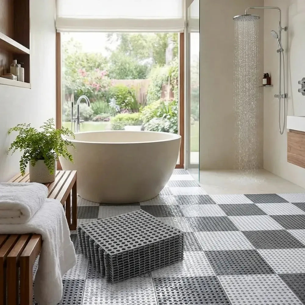 Anti slip bathroom tile mat – pack of 4