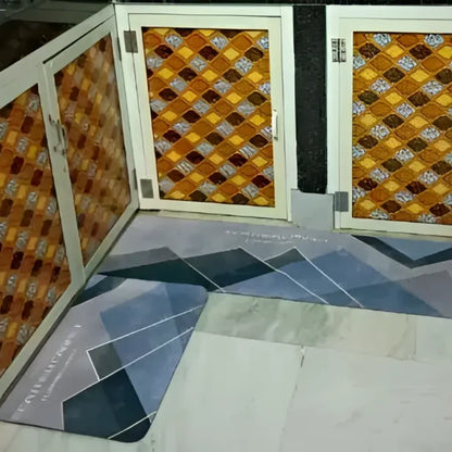 Anti-slip geometric floor mat - potential heroes