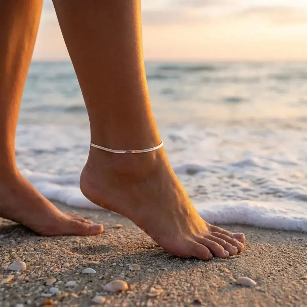 Anti tarnish snake anklet