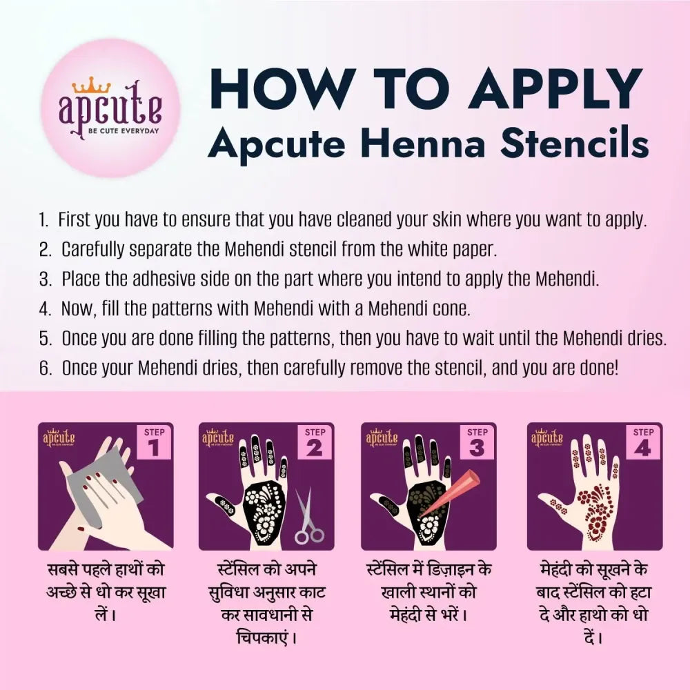 Apcute mehandi hands set