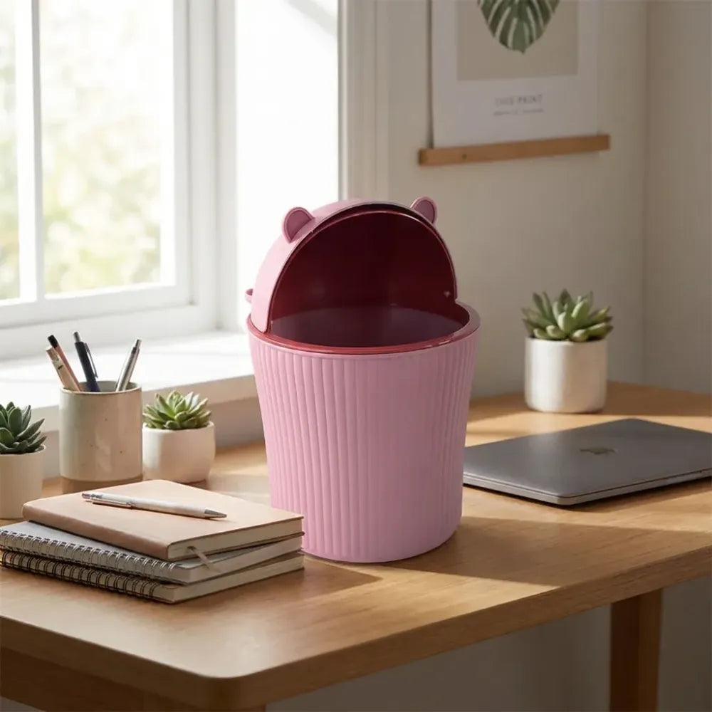 Apex mini tabletop dustbin (1 pc 1200 ml mix color) - home & kitchen