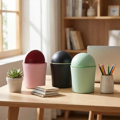 Apex mini tabletop dustbin (1 pc 1200 ml mix color) - home & kitchen