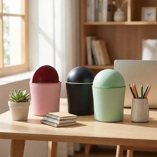 Apex mini tabletop dustbin (1 pc 1200 ml mix color) - home & kitchen