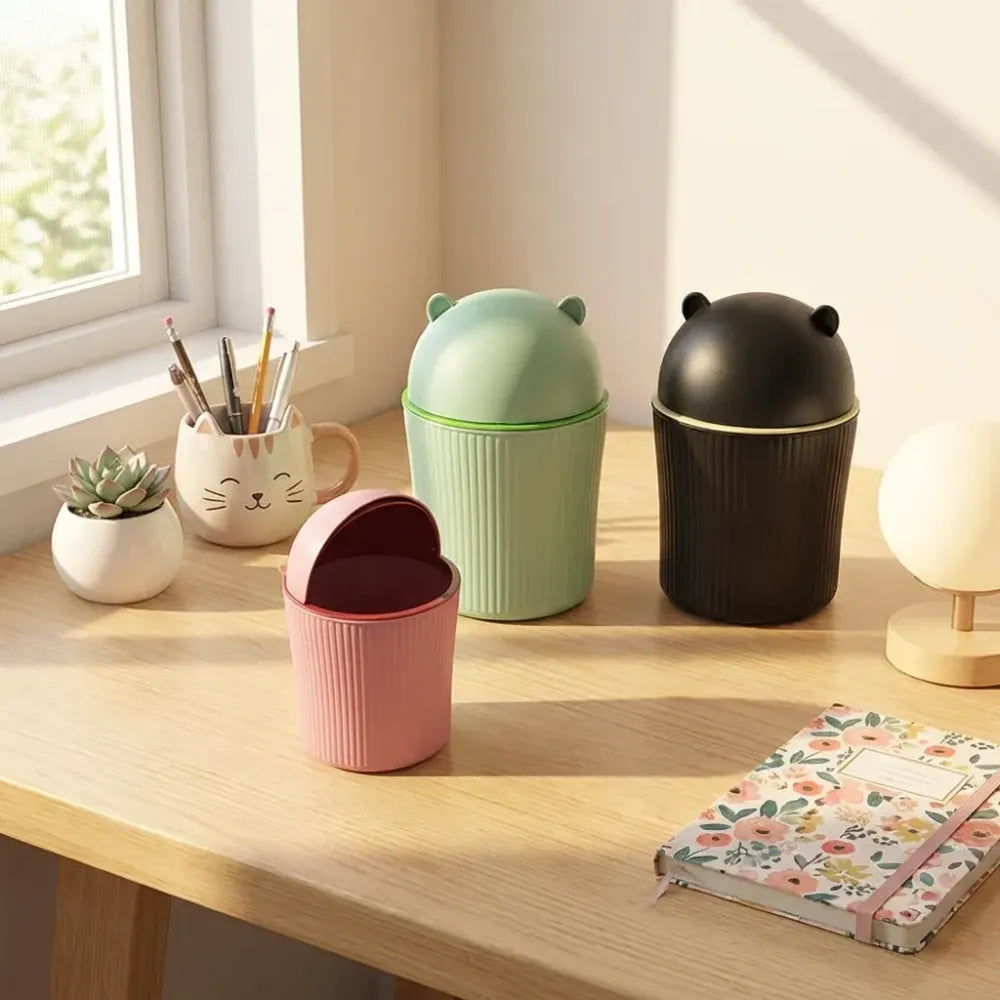 Apex mini tabletop dustbin (1 pc 1200 ml mix color) - home & kitchen