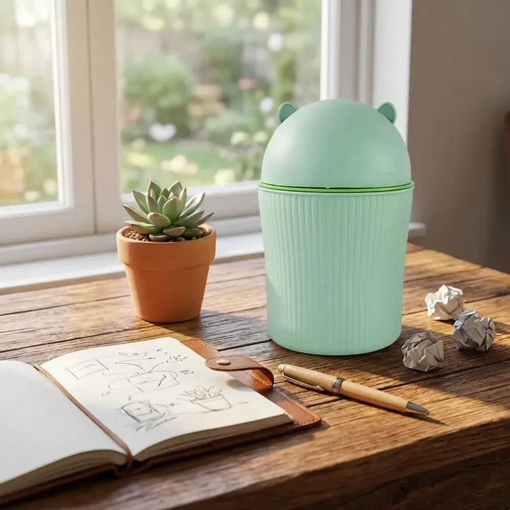 Apex mini tabletop dustbin (1 pc 1200 ml mix color) - home & kitchen