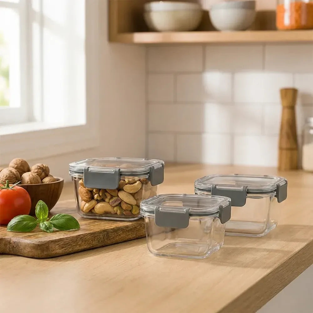 Apex press n lock airtight food storage container set (2pc450ml) approx - home & kitchen