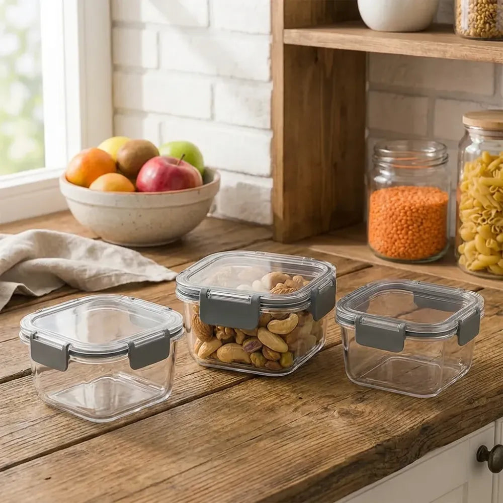 Apex press n lock airtight food storage container set (2pc450ml) approx - home & kitchen