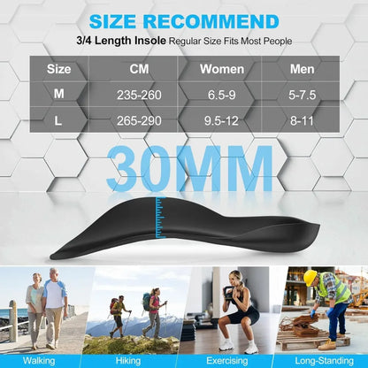 Arch support silicone insoles