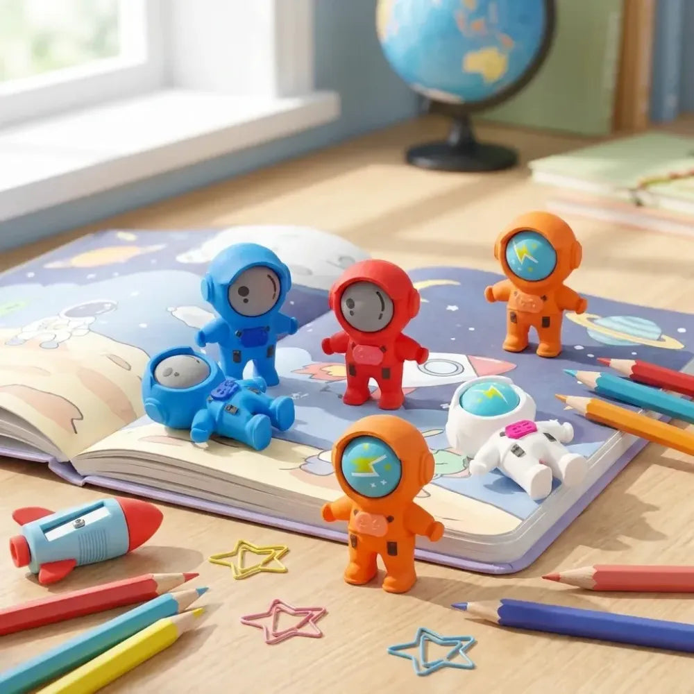 Astronaut-themed eraser set - office