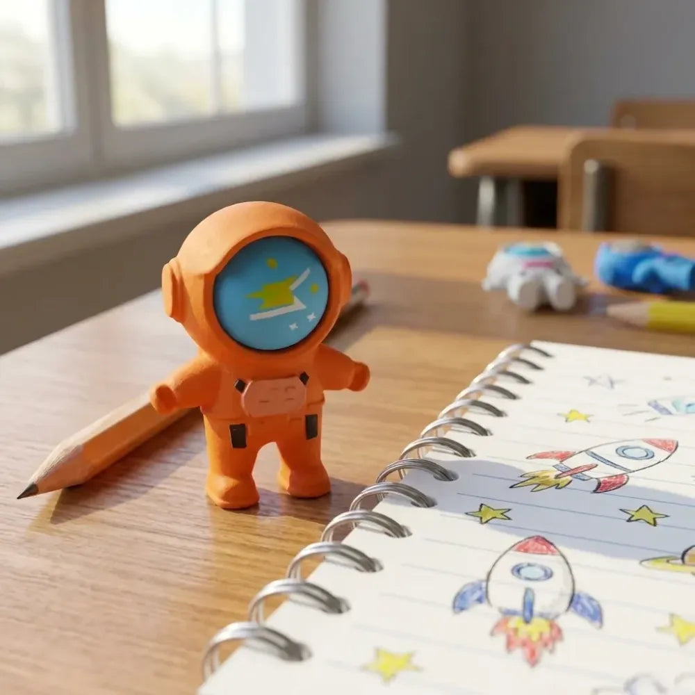 Astronaut-themed eraser set - office