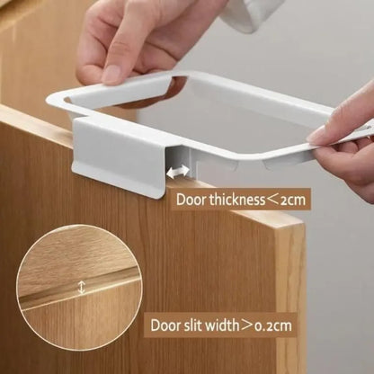 Attach-a-trash hanging trash bag holder