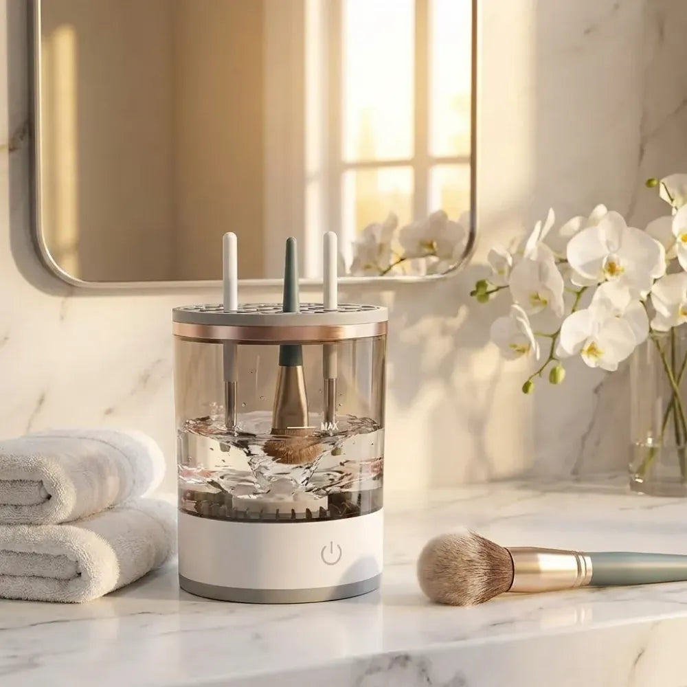 Auto makeup brush cleaner machine