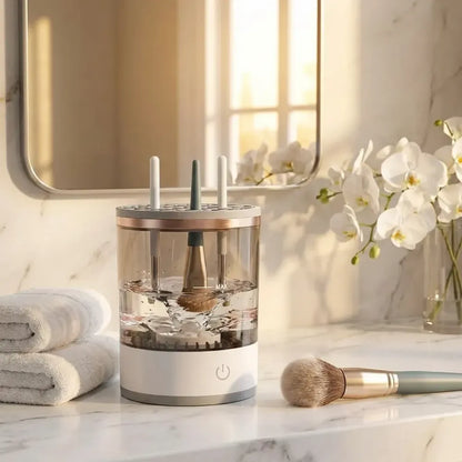 Auto makeup brush cleaner machine