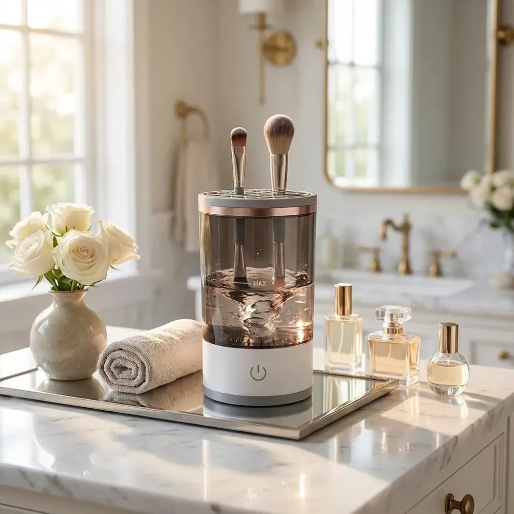 Auto makeup brush cleaner machine