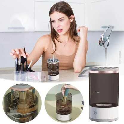 Auto makeup brush cleaner machine