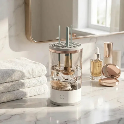 Auto makeup brush cleaner machine