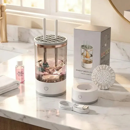 Auto makeup brush cleaner machine