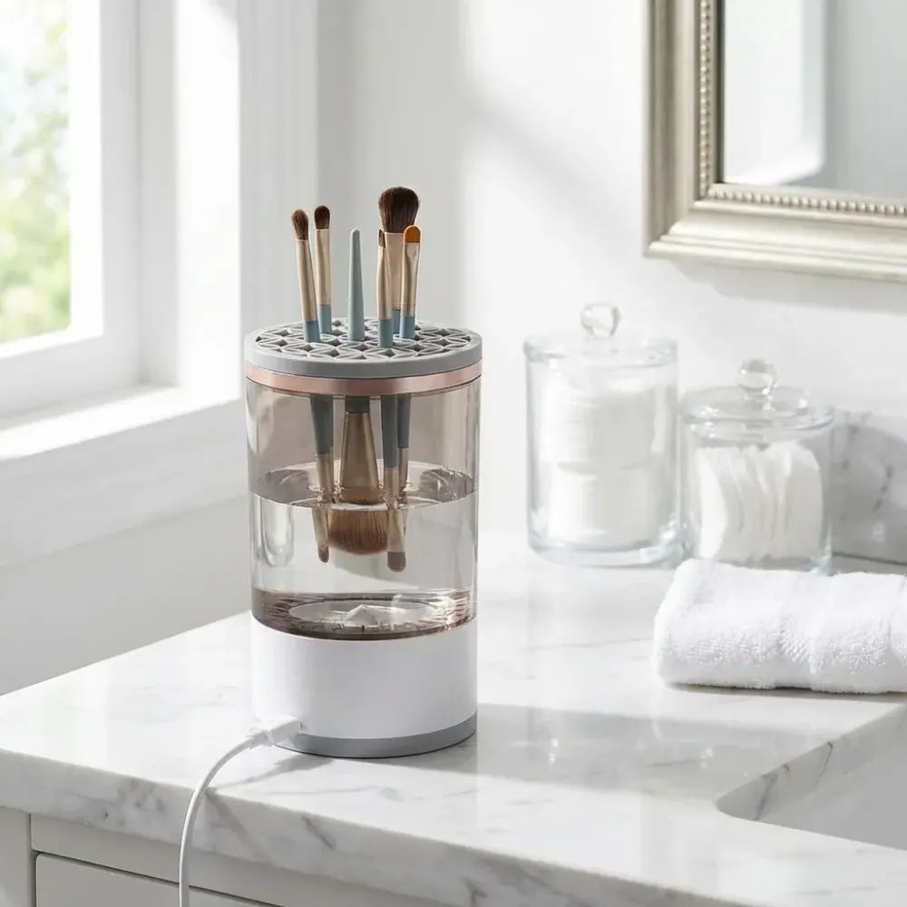 Auto makeup brush cleaner machine