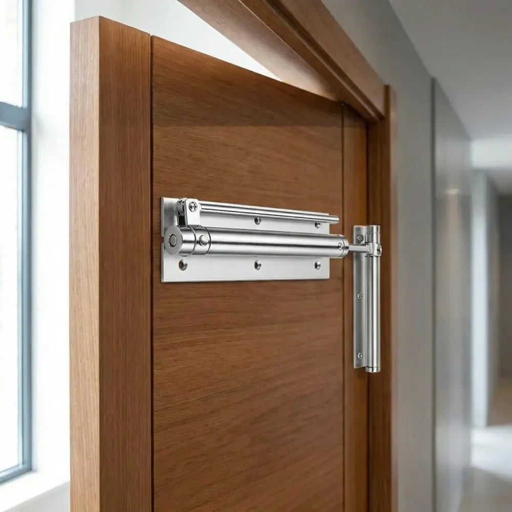 Automatic door closer hinged lock