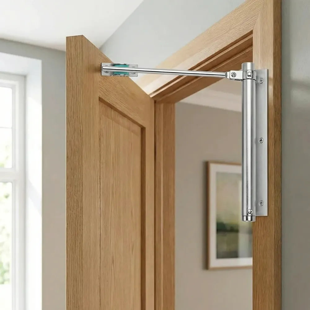 Automatic door closer hinged lock