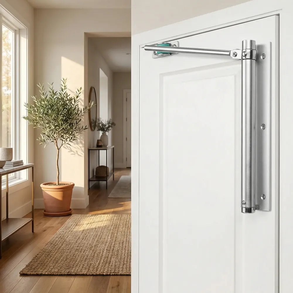 Automatic door closer hinged lock