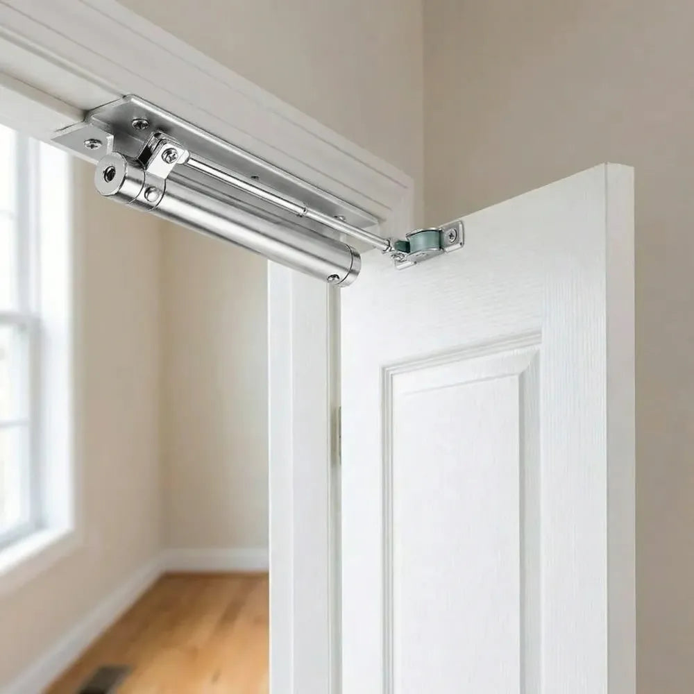 Automatic door closer hinged lock