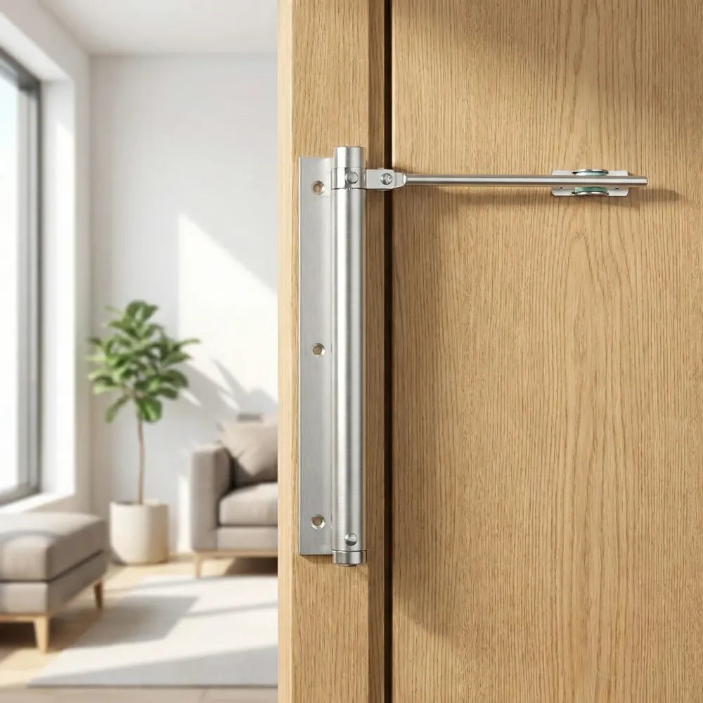 Automatic door closer hinged lock