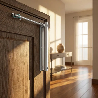 Automatic door closer hinged lock