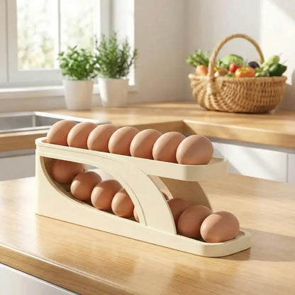 Automatic rolling egg holder
