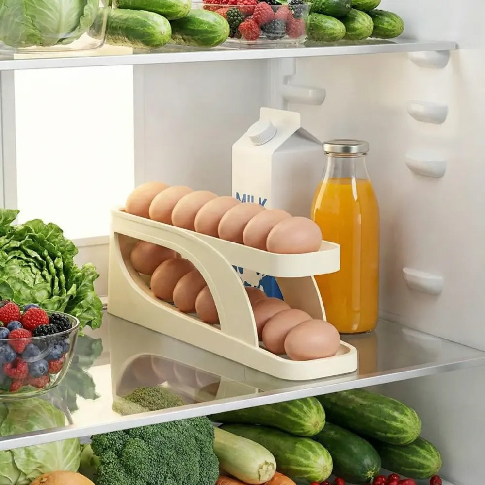 Automatic rolling egg holder