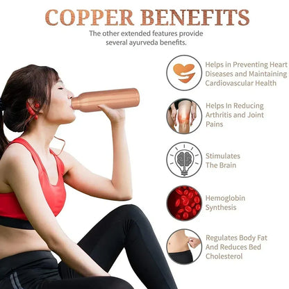Ayurvedic copper water bottle set - kitchen tool