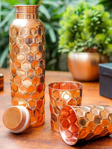 Ayurvedic Copper Water Bottle Set