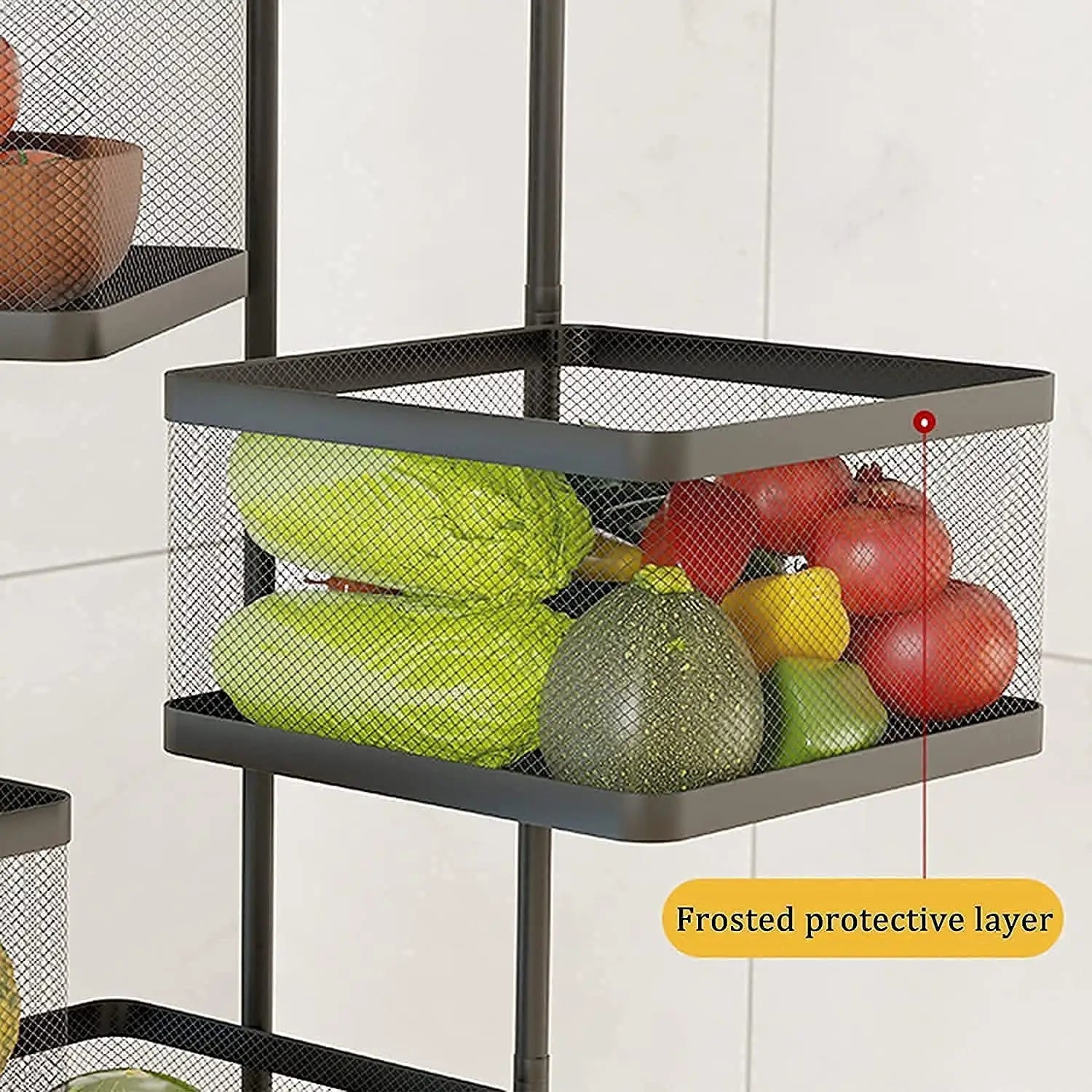 Metal kitchen storage trolley