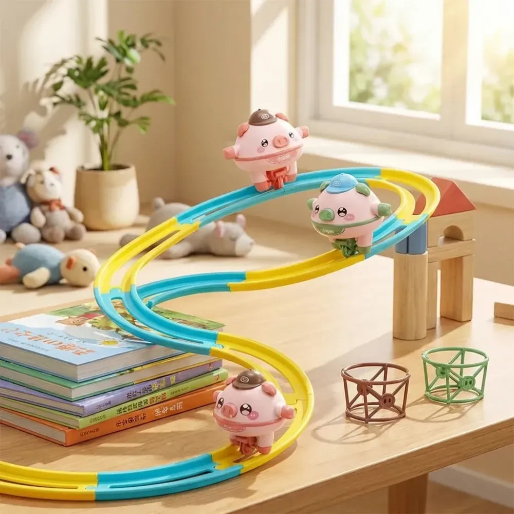 Balancing pig tightrope toy - potential heroes