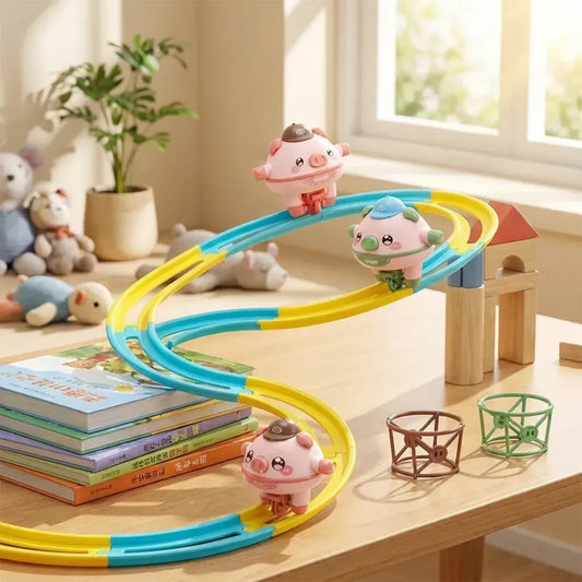 Balancing pig tightrope toy - potential heroes