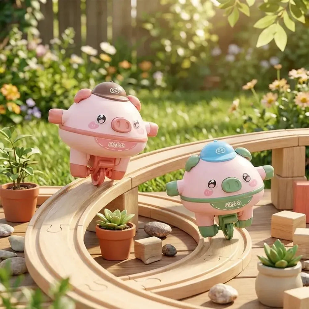 Balancing pig tightrope toy - potential heroes