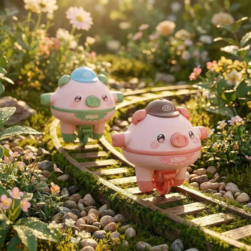 Balancing pig tightrope toy - potential heroes