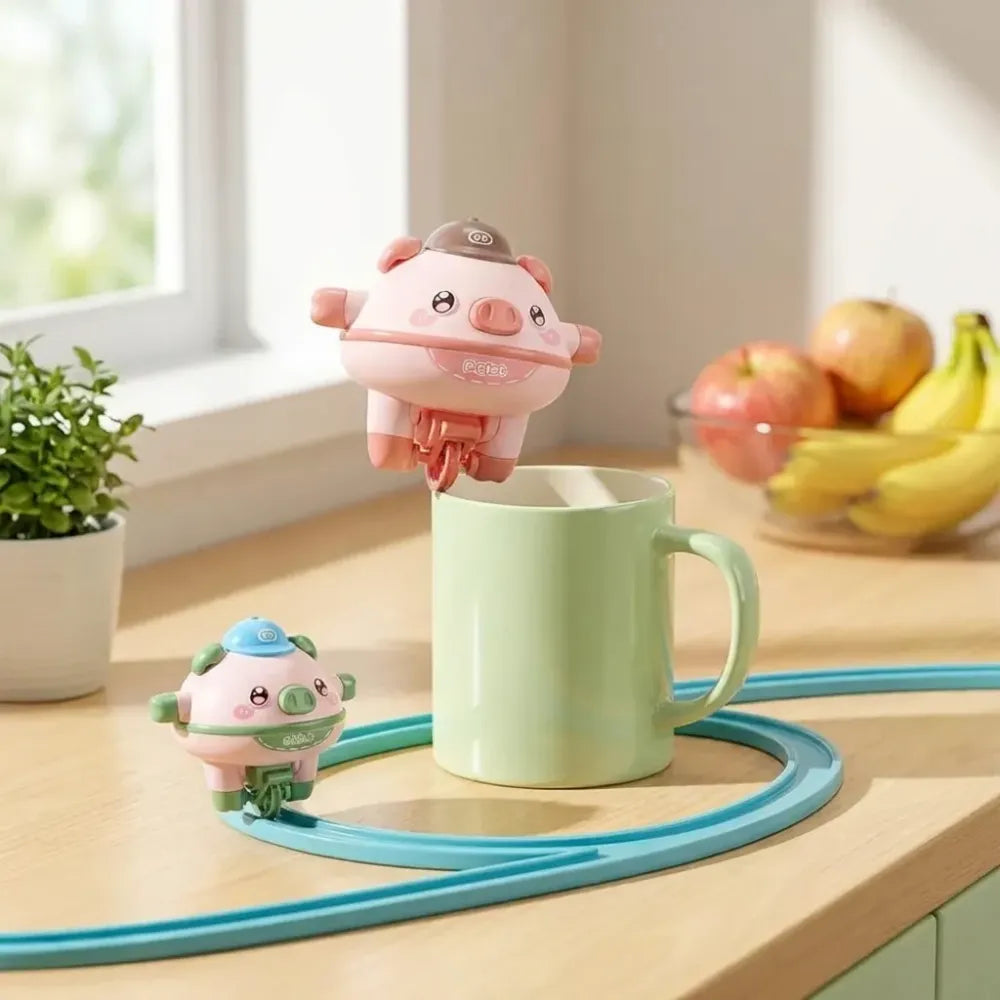 Balancing pig tightrope toy - potential heroes
