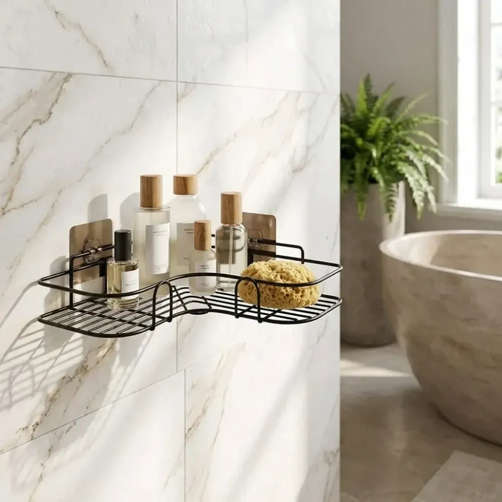 Bathroom corner storage rack