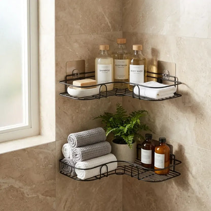 Bathroom corner storage rack